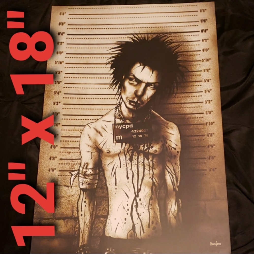 Lowbrow Sid Vicious Police Linup Mugshot 12" x 18" Tattoo Art Print Sex Pistols